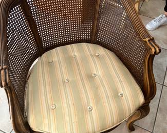 French Provincial XVI style caned Barrel back Serpertine