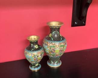 Chinese cloisonné vases