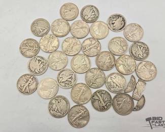 1514 31 Liberty Walking Half Dollars, 378g