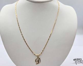 546 14k Gold and Diamond Necklace, 4.1g