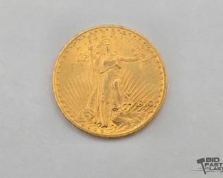 1010 1910 $20 SaintGaudens Gold Double Eagle Coin, 1.18oz