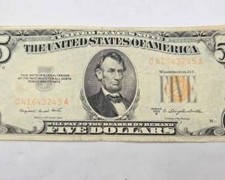 1226 1953 $5 Orange Seal