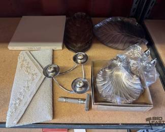 6054 Coin Bag, Trays, Shakers and Candle Holders
