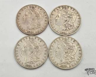 1312 4 1881 New Orleans Morgan Silver Dollars