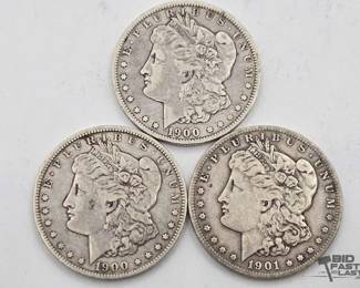 1342 3 New Orleans Morgan Silver Dollars