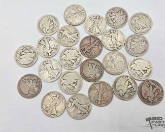 1524 23 Liberty Walking Half Dollars, 275g