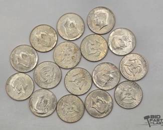 1654 16 Kennedy Half Dollars, 183.9g