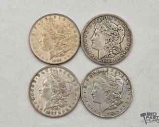 1377 4 Morgan Silver Dollars