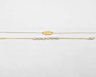 610 2 10k Gold Bracelet Gold with Opal Bracelet, 3.1g