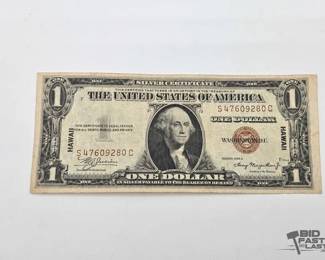 1210 Hawaii Stamped Series 1935 $1 Silver Certificate