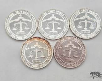 1118 5 .999 1983 Parliament Shield Coins, 1oz