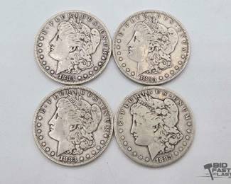 1388 4 1883 S Mint Morgan Silver Dollars