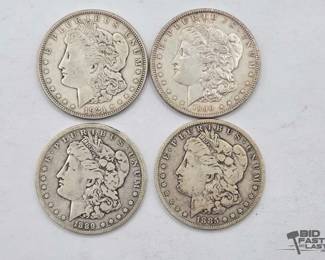 1343 4 Morgan Silver Dollars