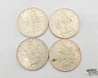 1322 4 1885 New Orleans Morgan Silver Dollars