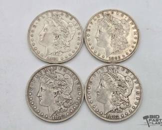 1314 4 New Orleans Morgan Silver Dollars