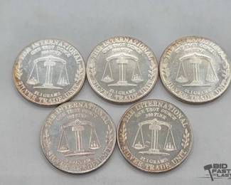 1144 5 .999 1980 USS Constitution Coins, 1oz