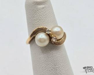 612 Gold Pearl and SemiPrecious Stone, 2.7g