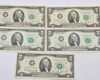 1240 5 1976 $2 Bills