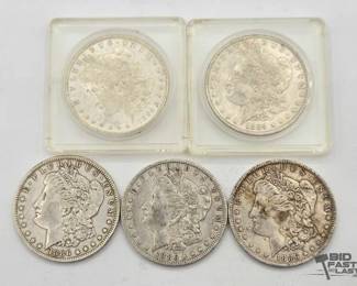 1328 5 Morgan Silver Dollars