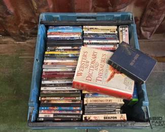 6900 Tote of Movie DVDs and 2 Books
