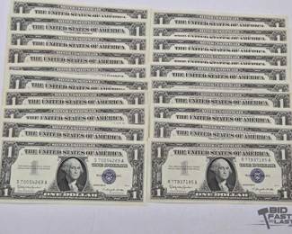 1254 22 $1 Silver Certificates