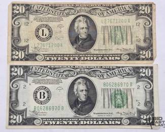 1221 2 1934 $20 Bills
