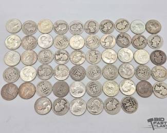 1540 Pre 1964 90 Silver Washington Quarters, 340g