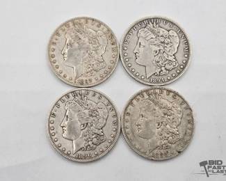 1338 4 Morgan Silver Dollars