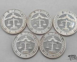 1132 5 .999 1983 Parliament Shield Coins, 1oz