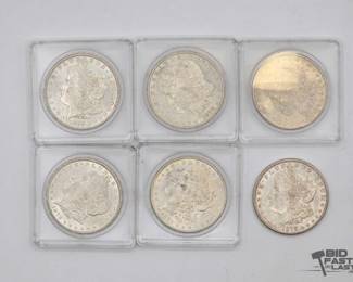 1380 6 1878 S Mint Morgan Silver Dollars