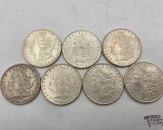 1358 7 1885 Philadelphia Morgan Silver Dollars