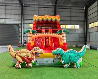 (1) Unused Commercial Inflatable Dinosaur Water Slide | 27.8 x 13 x 18ft | Blower Included
