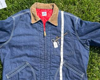 NOTICE: THE LEE JACKETS ARE BEING SOLD ON A BIDDING SYSTEM - place your max bid on #1 - #13 in person or by calling 989-600-8192
13 Lee denim jackets - Three are unlined
Four are quilted lining 
Six are flannel lined 