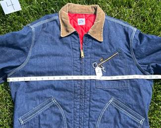 NOTICE: THE LEE JACKETS ARE BEING SOLD ON A BIDDING SYSTEM - place your max bid on #1 - #13 in person or by calling 989-600-8192
13 Lee denim jackets - Three are unlined
Four are quilted lining 
Six are flannel lined 