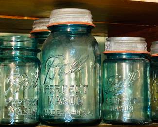 Blue canning jars