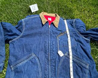 NOTICE: THE LEE JACKETS ARE BEING SOLD ON A BIDDING SYSTEM - place your max bid on #1 - #13 in person or by calling 989-600-8192
13 Lee denim jackets - Three are unlined
Four are quilted lining 
Six are flannel lined 
