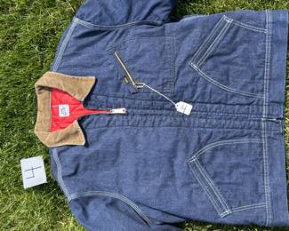 NOTICE: THE LEE JACKETS ARE BEING SOLD ON A BIDDING SYSTEM - place your max bid on #1 - #13 in person or by calling 989-600-8192
13 Lee denim jackets - Three are unlined
Four are quilted lining 
Six are flannel lined 