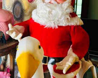 Vintage Santa on blow mold goose