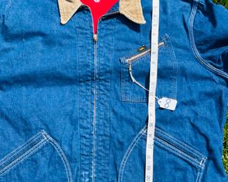 NOTICE: THE LEE JACKETS ARE BEING SOLD ON A BIDDING SYSTEM - place your max bid on #1 - #13 in person or by calling 989-600-8192
13 Lee denim jackets - Three are unlined
Four are quilted lining 
Six are flannel lined 