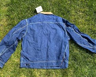 NOTICE: THE LEE JACKETS ARE BEING SOLD ON A BIDDING SYSTEM - place your max bid on #1 - #13 in person or by calling 989-600-8192
13 Lee denim jackets - Three are unlined
Four are quilted lining 
Six are flannel lined 