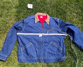 NOTICE: THE LEE JACKETS ARE BEING SOLD ON A BIDDING SYSTEM - place your max bid on #1 - #13 in person or by calling 989-600-8192
13 Lee denim jackets - Three are unlined
Four are quilted lining 
Six are flannel lined 
