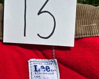 NOTICE: THE LEE JACKETS ARE BEING SOLD ON A BIDDING SYSTEM - place your max bid on #1 - #13 in person or by calling 989-600-8192
13 Lee denim jackets - Three are unlined
Four are quilted lining 
Six are flannel lined 