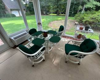 Stylish Patio Dining Table w/ Four Chairs