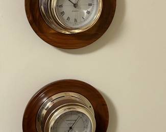 Vintage Barometer and Clock