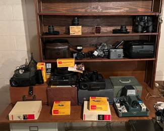 Vintage Media Equipment - Cameras, Film Viewers, Movie Cameras, Projector Screens, Slide Trays and much more!