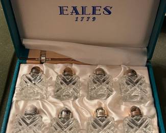 Eales 1779 Silverplate and Crystal Salt and Pepper Shakers