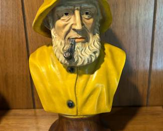 Vintage Chalkware Fisherman Bust