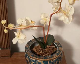 Artificial Orchid Plant in Stylish Planter