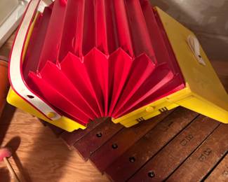 Vintage Emenee Musical Toys Golden Piano Accordion
