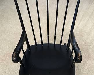 Vintage Childs Size Black Rocking Chair